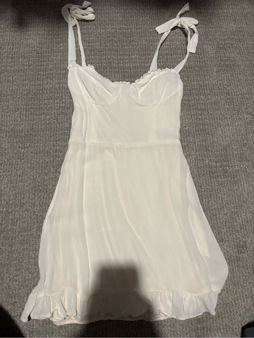 Reformation Cream Tie-Shoulder Slip Dress